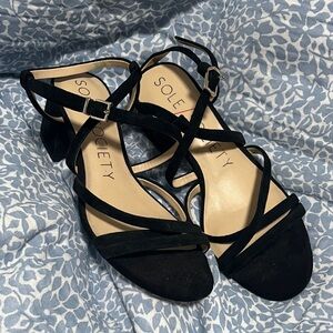 Sole Society Black Strappy Heels